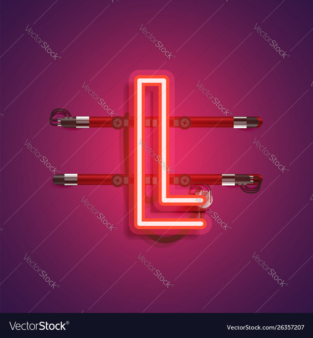 Realistic neon character with wires and console
