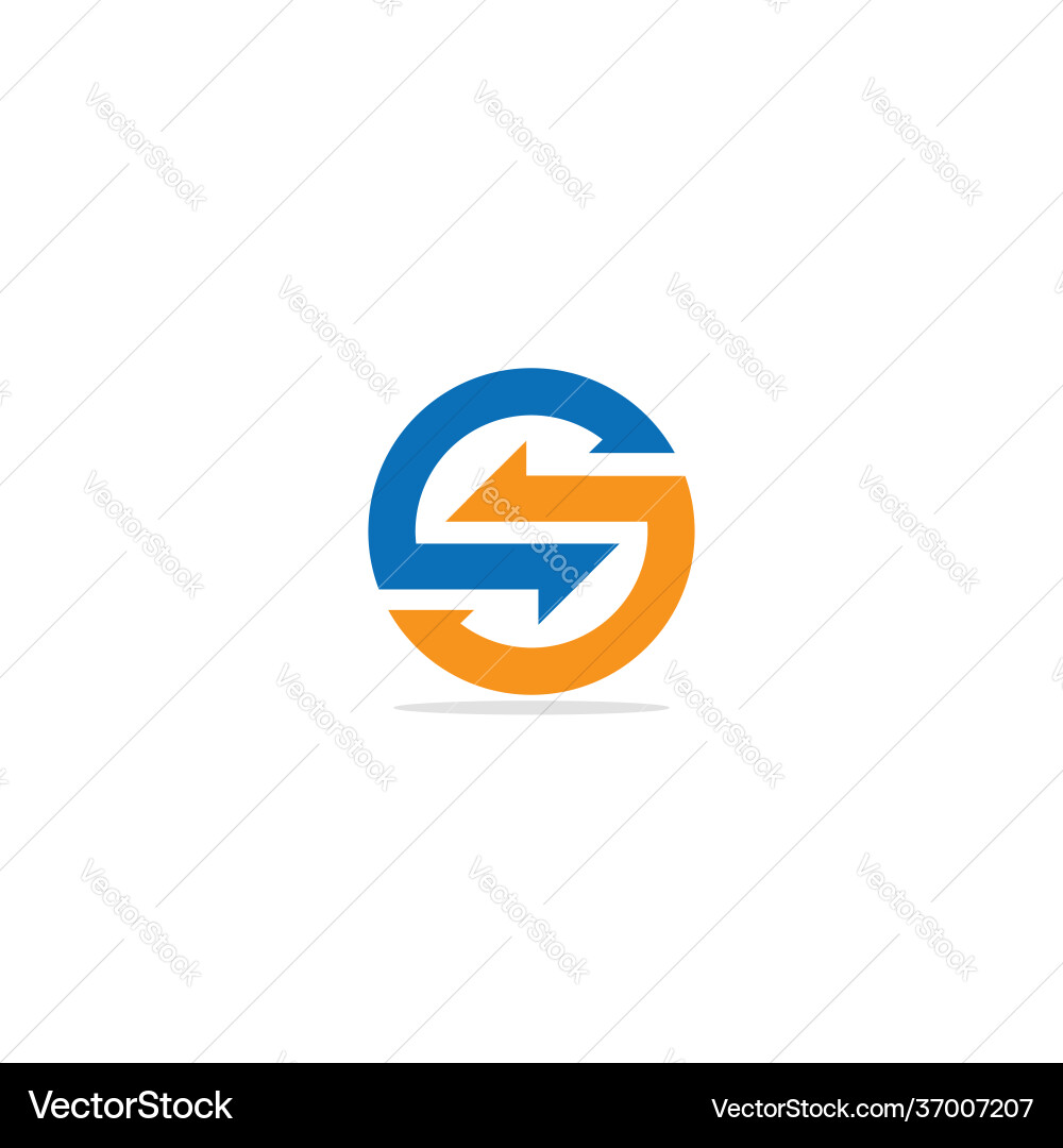 Round circle arrow s initial logo Royalty Free Vector Image