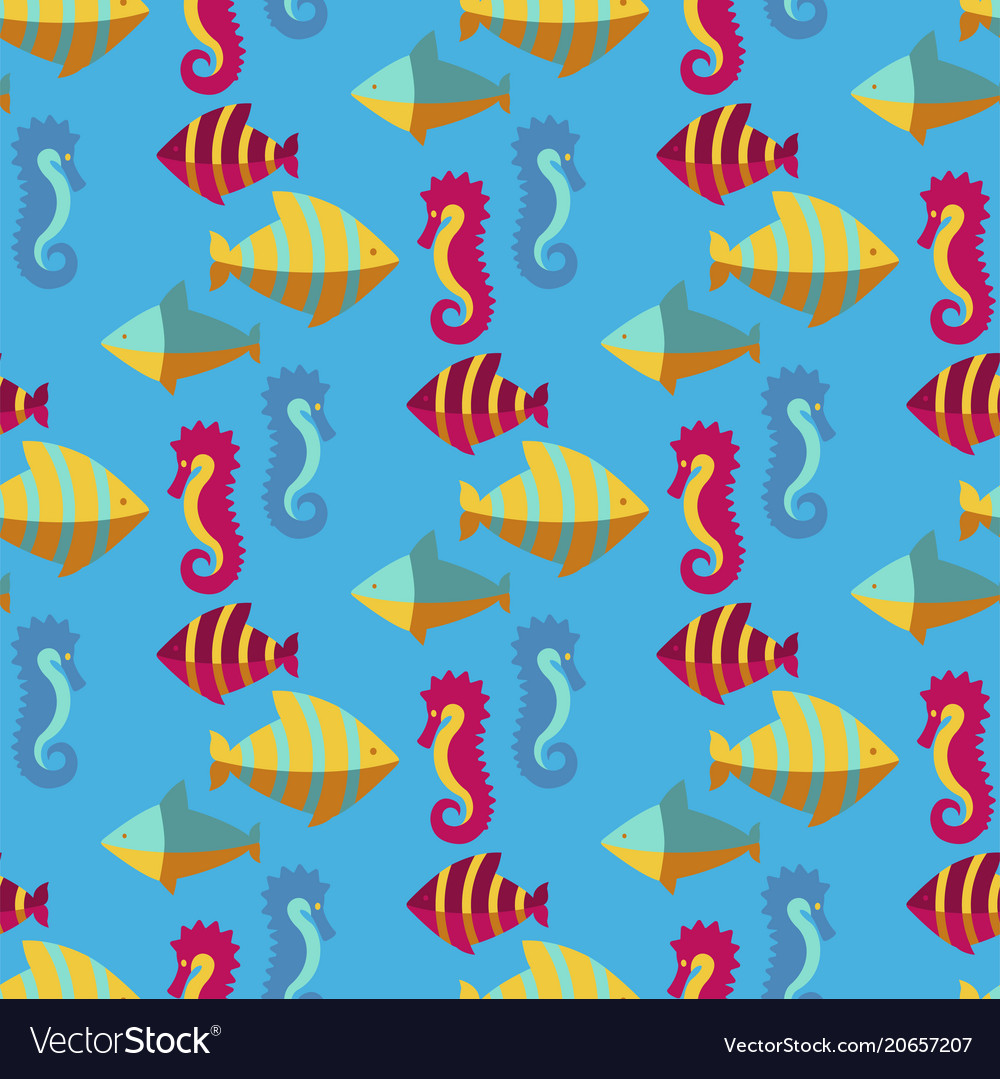 Seamless patterns with nautical elements wave