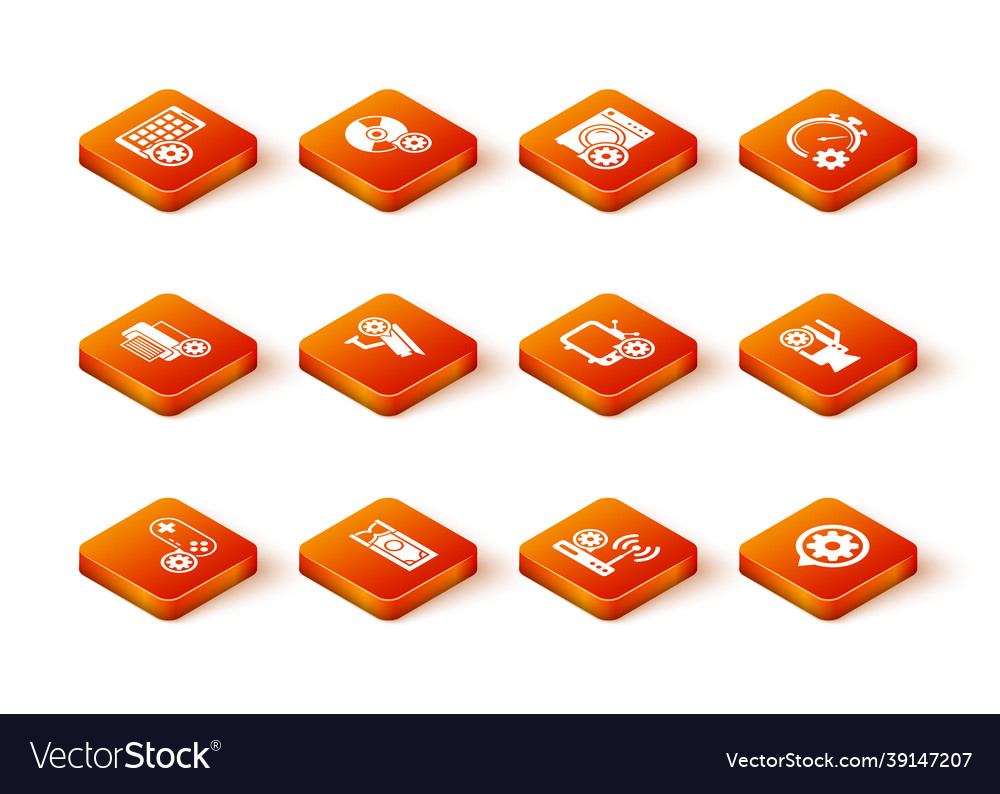 Set gamepad setting fast payments printer vector image Set gamepad setting fast payments printer