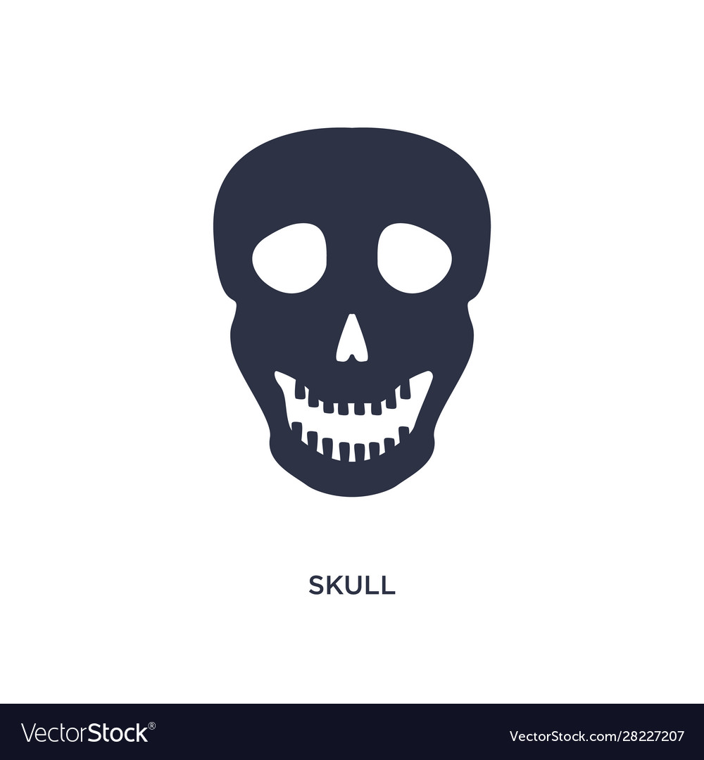 Skull icon on white background simple element
