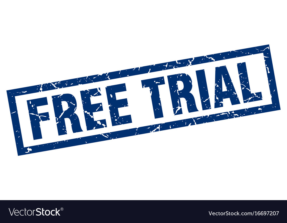 Square grunge blue free trial stamp Royalty Free Vector