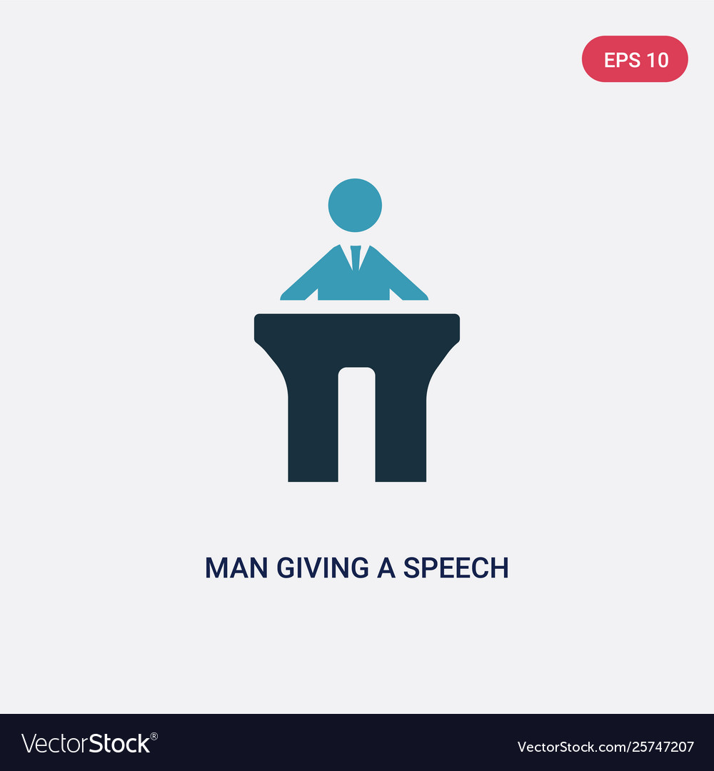 Two color man giving a speech icon from people