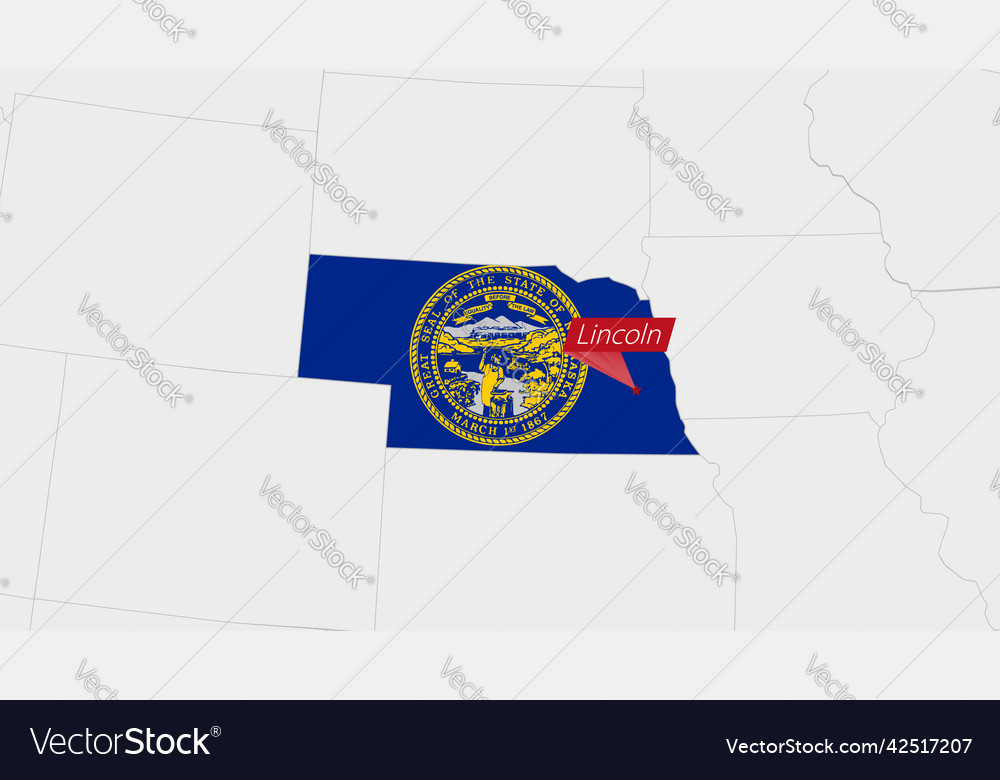 Us state nebraska map highlighted