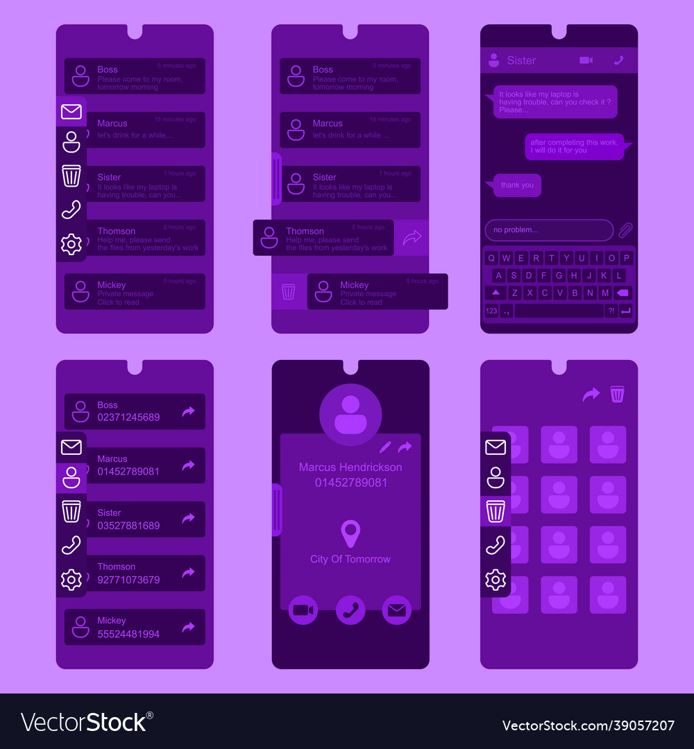 User interface mockup message card