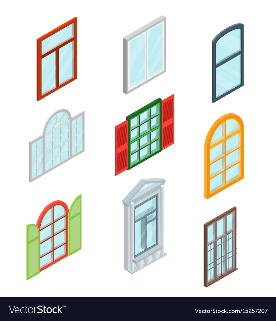 Windows set isometric view