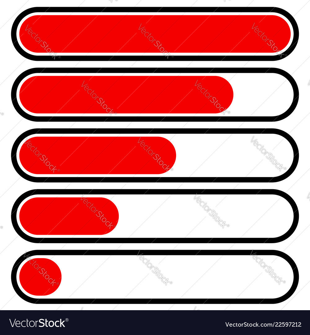 5-step progress load bars in sequence step phase vector image 5-step progress load bars in sequence step phase