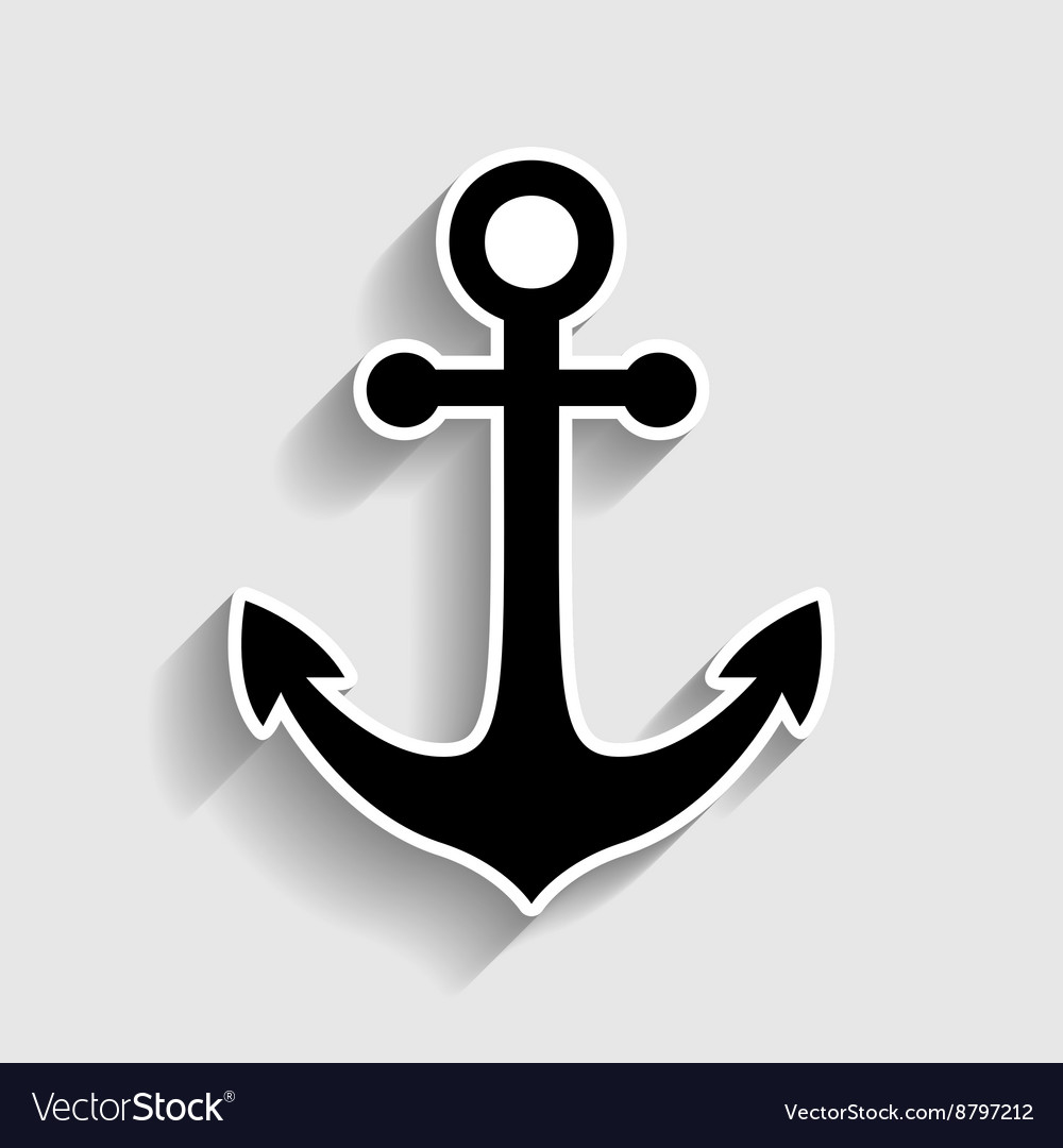 Anchor Schild Aufkleber Stil Ikone