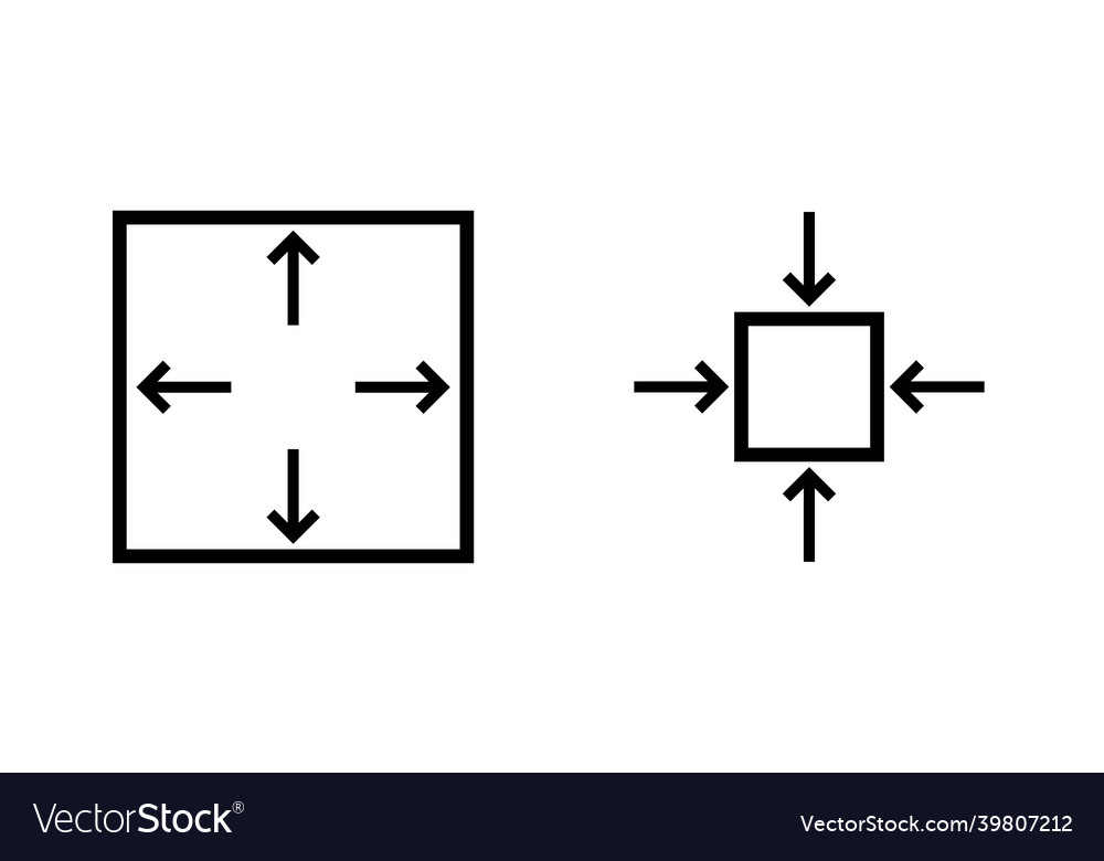 Arrow size line icon collection design in flat