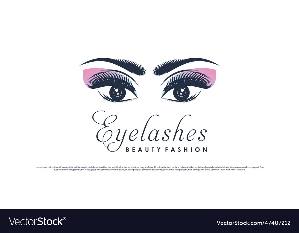 Beauty eyelashes extension logo design for makeup