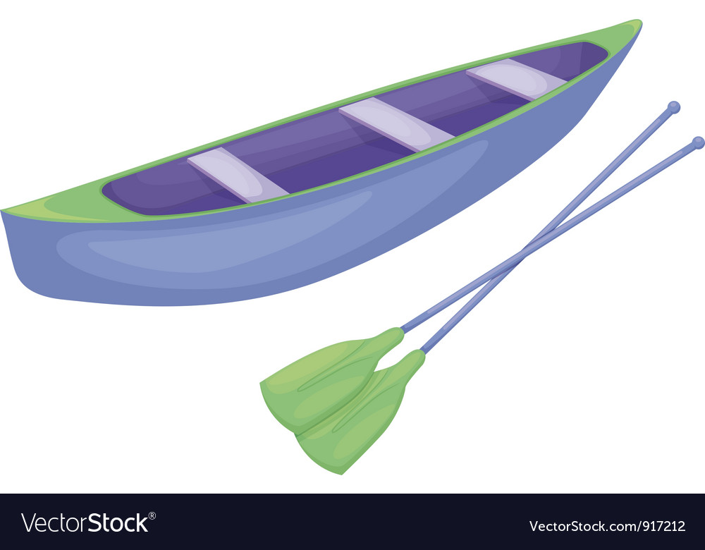 Blue and green canoe Royalty Free Vector Image