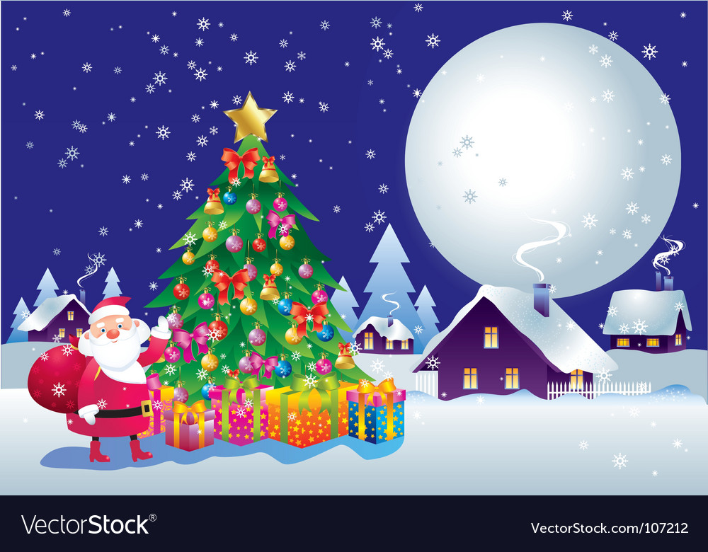 Download Christmas scene Royalty Free Vector Image - VectorStock