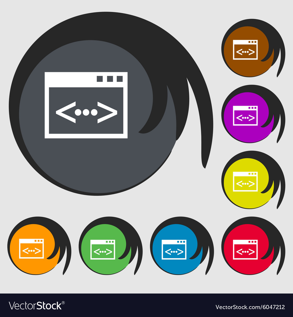 Code sign icon programmer symbol symbols on eight