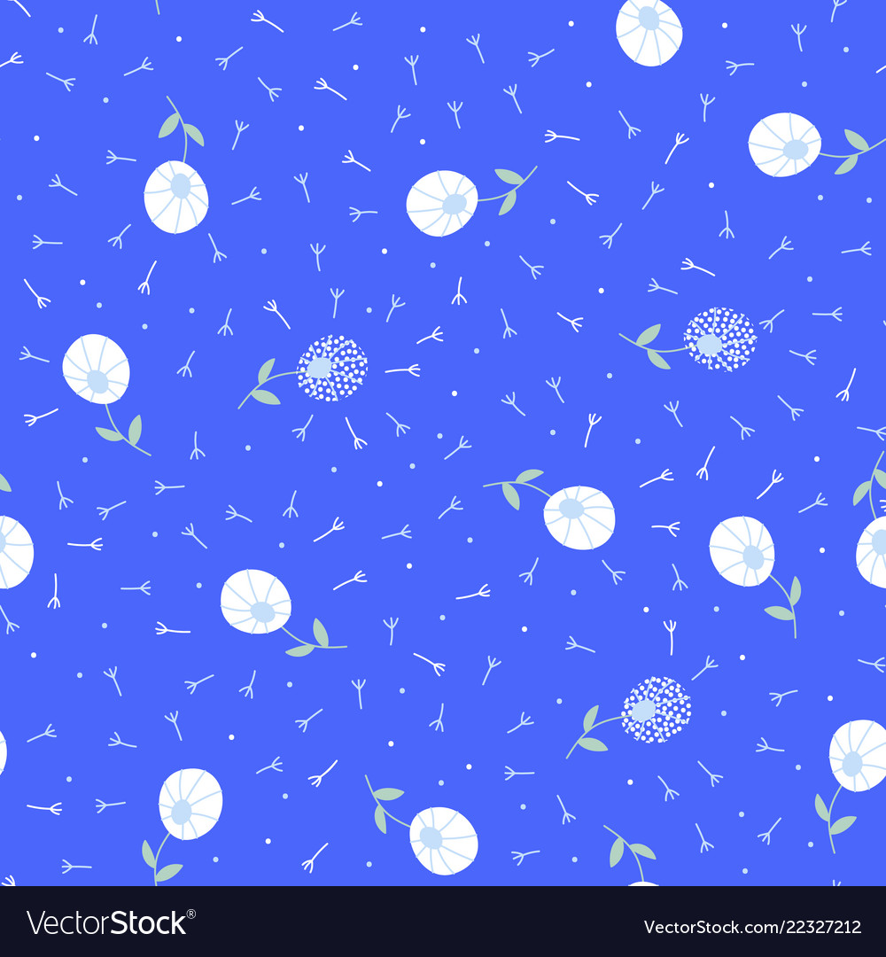Dandelion flower simple seamless pattern