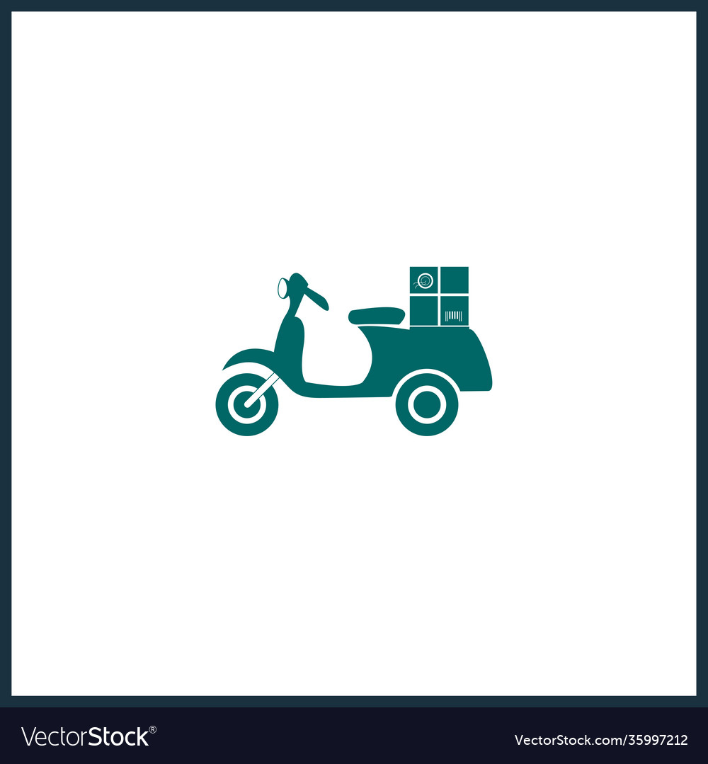 Delivery scooter icon simple isolated Royalty Free Vector