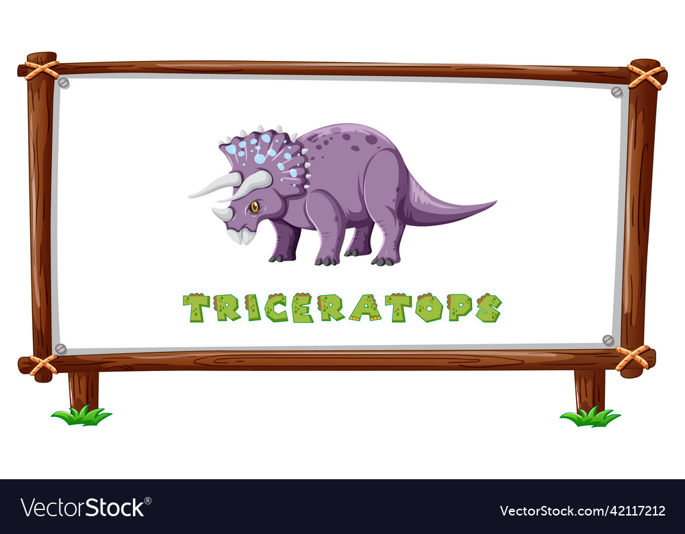 Frame template with dinosaurs and text vector image Frame template with dinosaurs and text