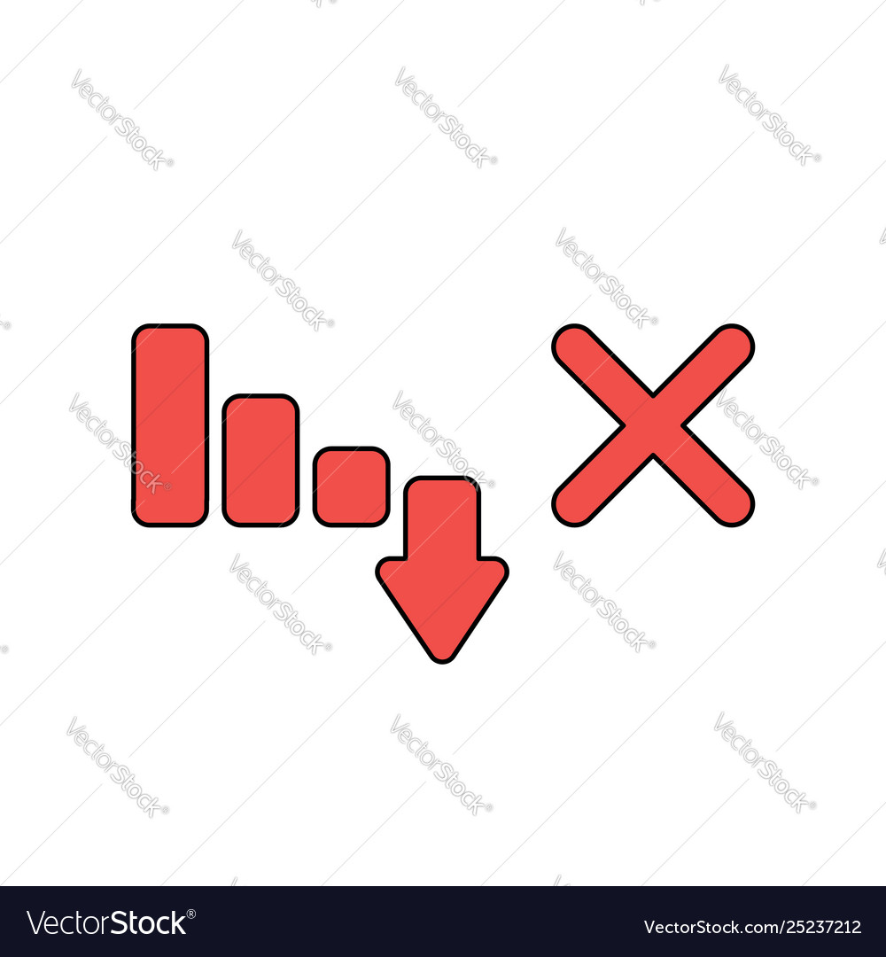 Icon concept sales bar chart graph moving down