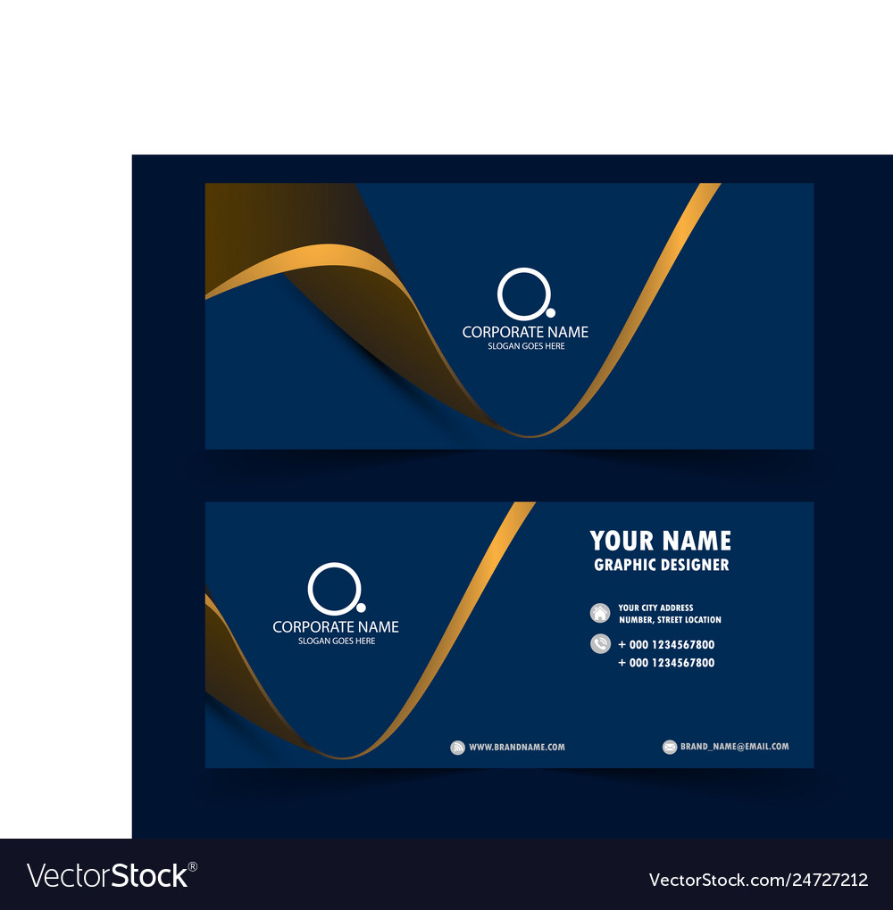 Modern dark blue business card