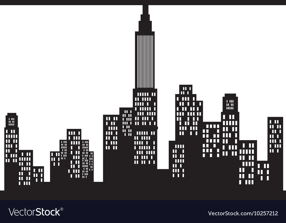 New york city view silhouette