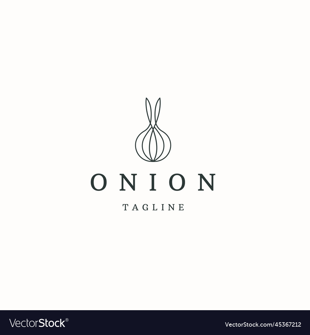 Onion with line style logo icon design template