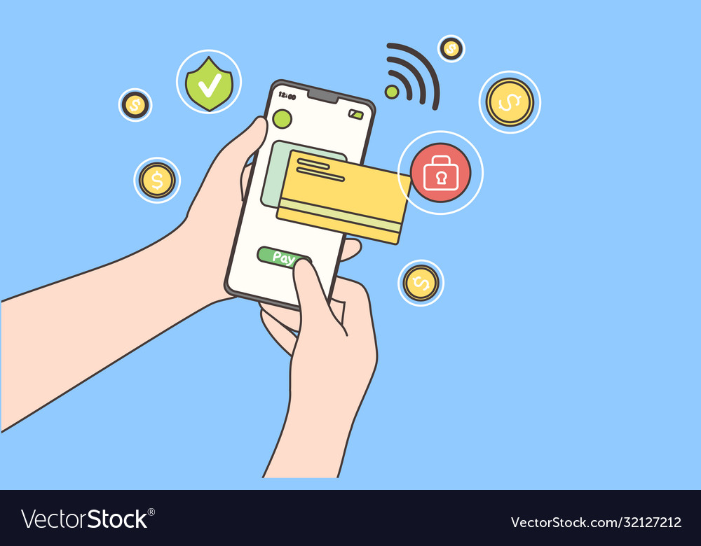 Online payment technology shopping mobile phone Vector Image