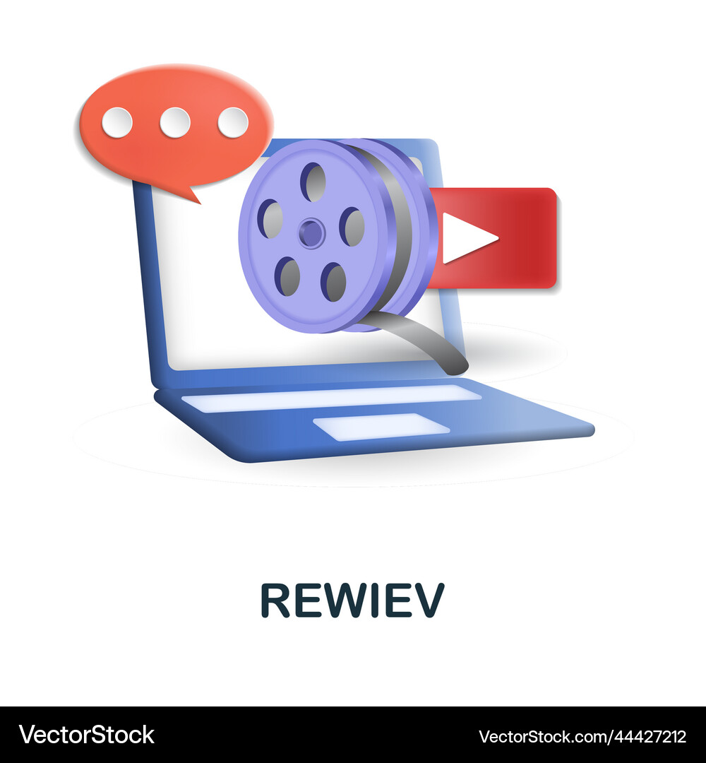 Rewiev icon 3d from feedback collection creative Vector Image