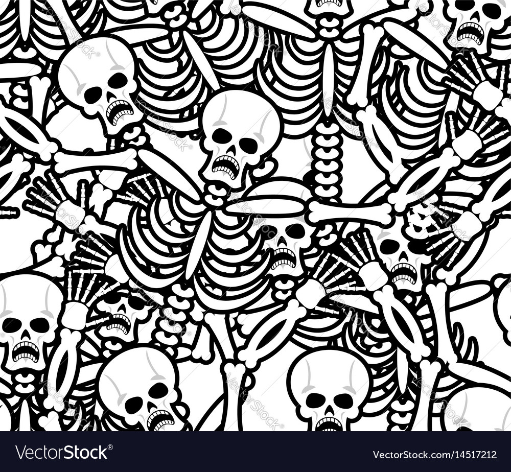Sinners seamless pattern skeleton in hell