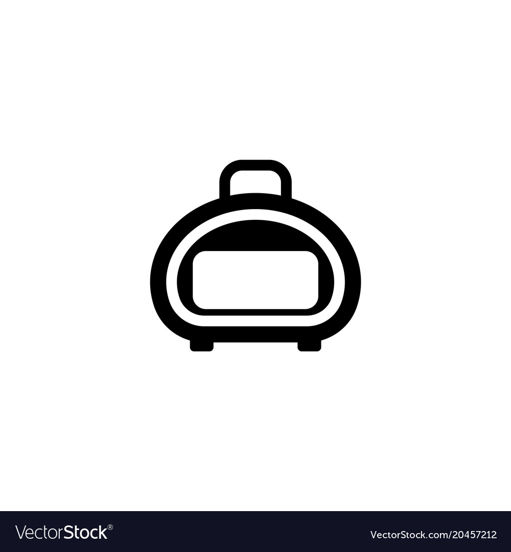 Suitcase for animals flat icon