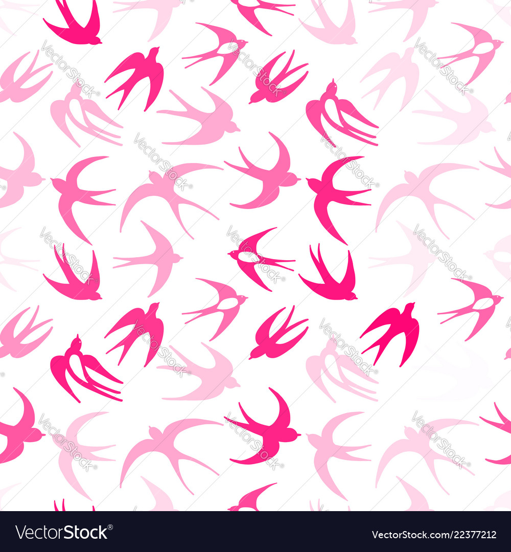 Swallows seamless pattern for your design Vector Image Swallows seamless pattern for your design