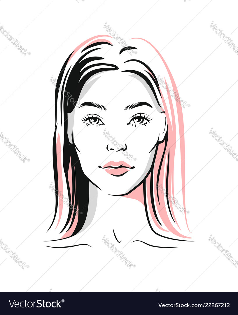 Woman Portrait Sketch Royalty Free Vector Image