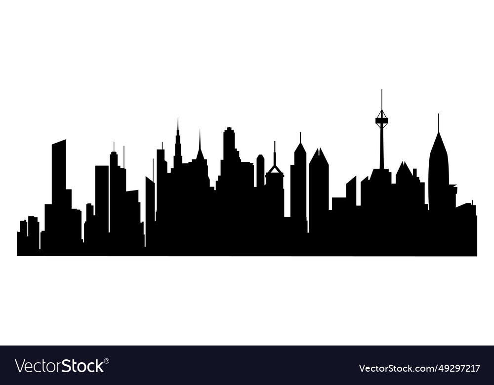 Black cities silhouette collection horizontal Vector Image