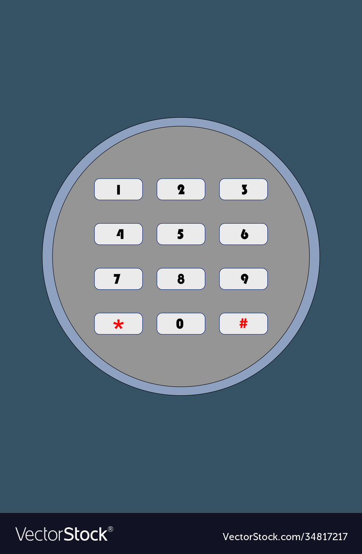 Code lock for safe doors with number buttons vector image Code lock for safe doors with number buttons