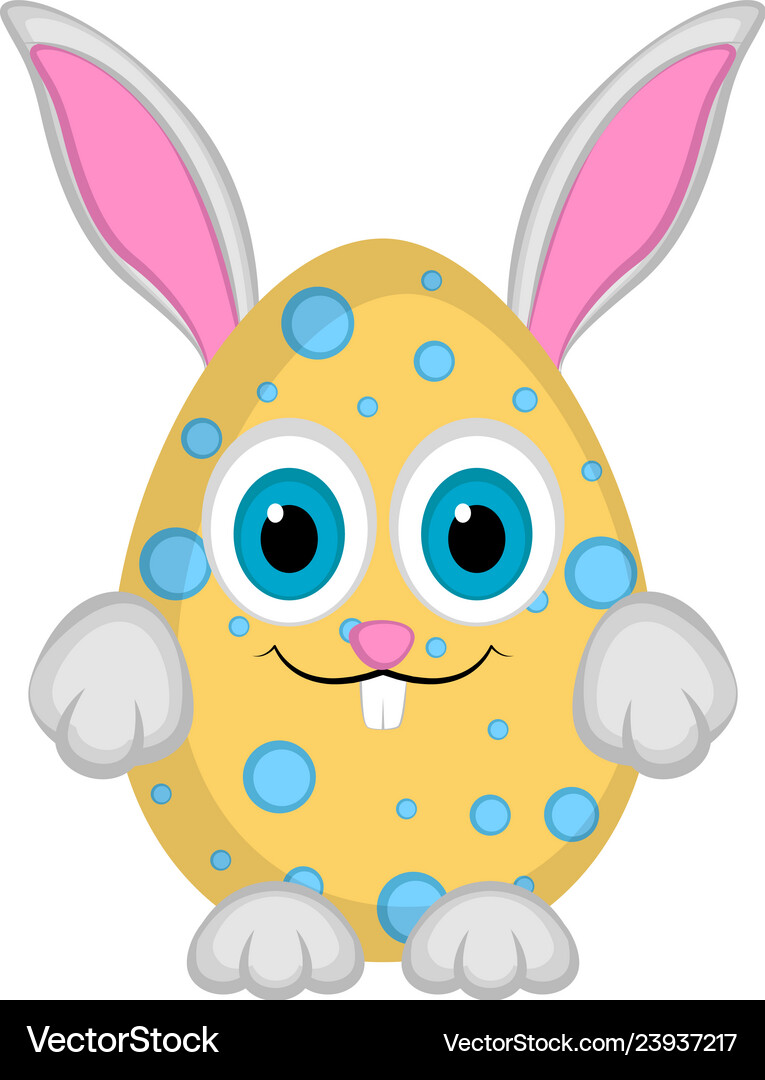 Cute easter bunny egg Royalty Free Vector Image