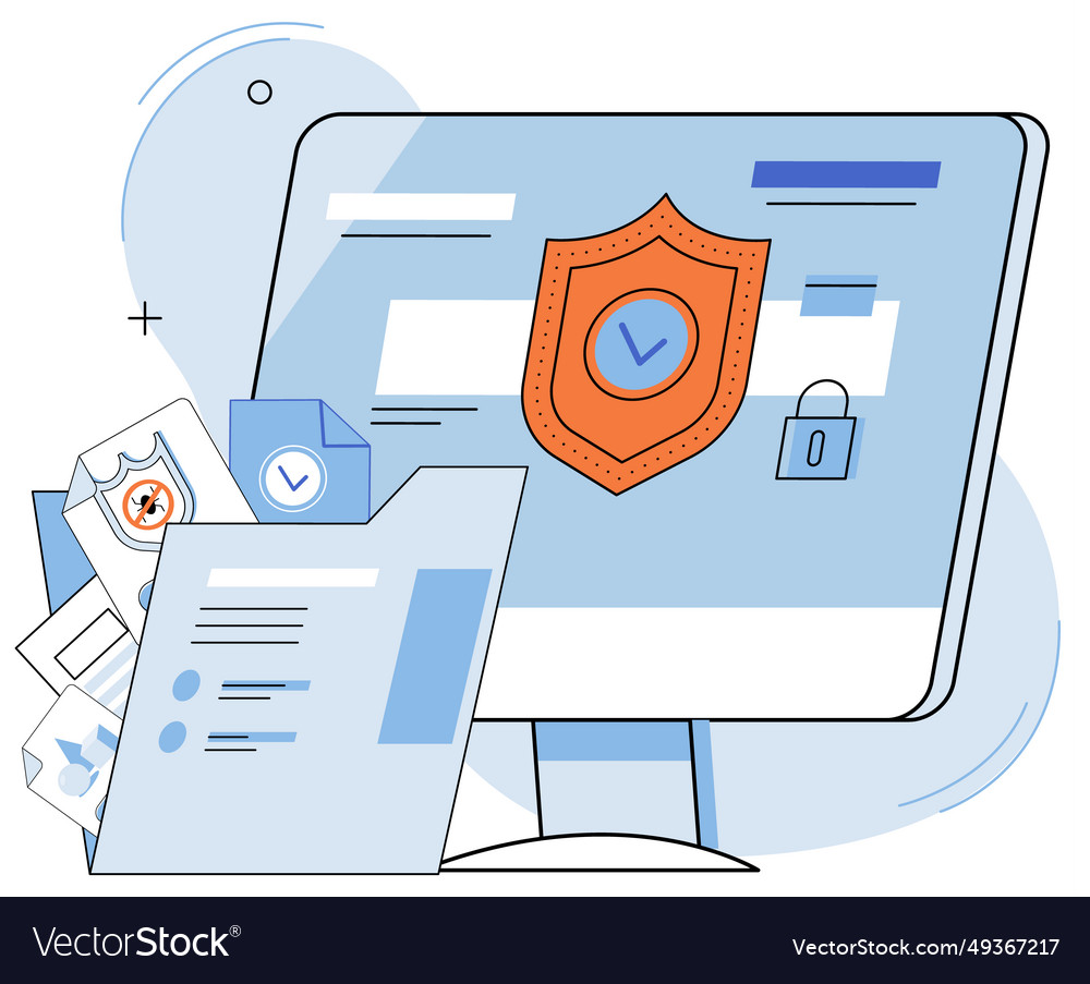 Data protection icons symbolize different aspects Vector Image