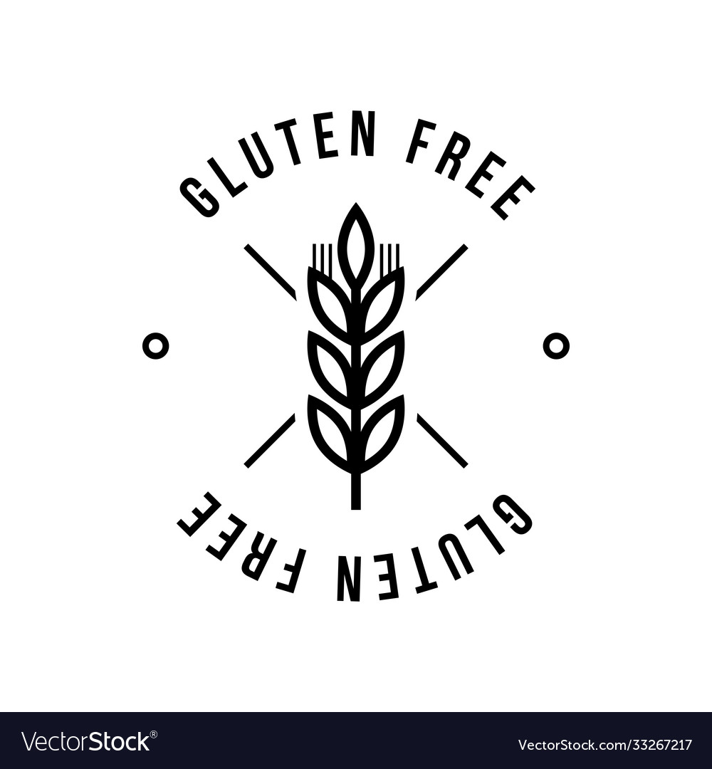 Gluten free seals black and white design can Vector Image