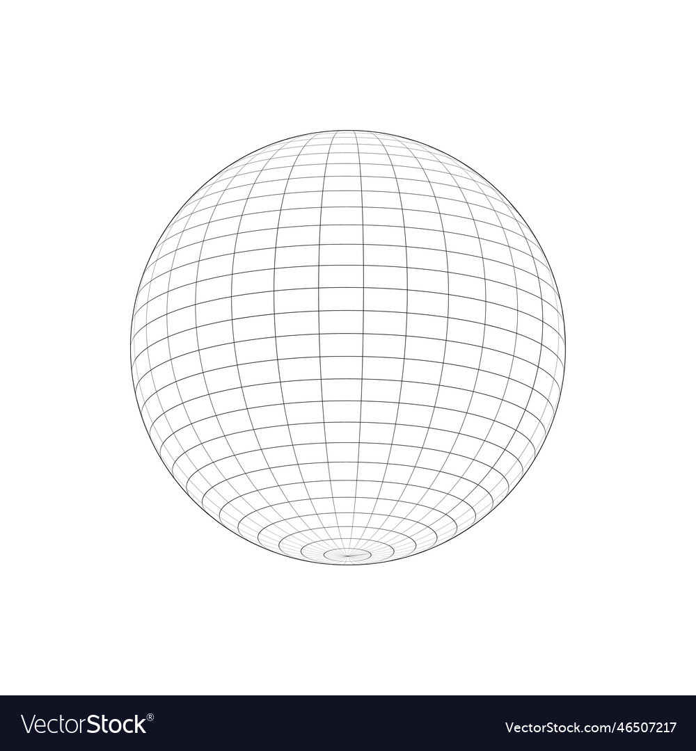 Mesh 3d sphere icon wireframe of orb model vector image Mesh 3d sphere icon wireframe of orb model