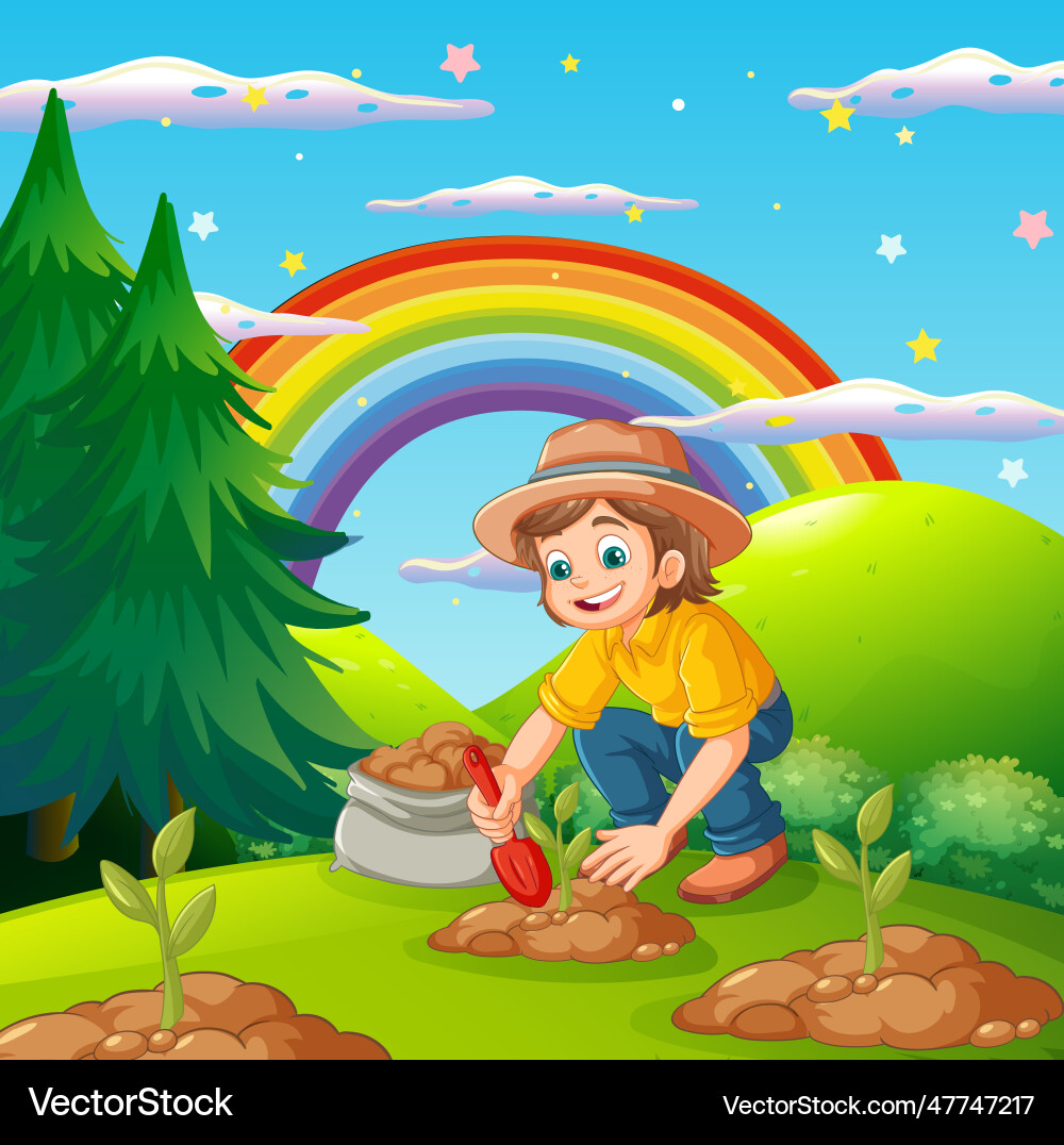 People reforestation against climate change Vector Image