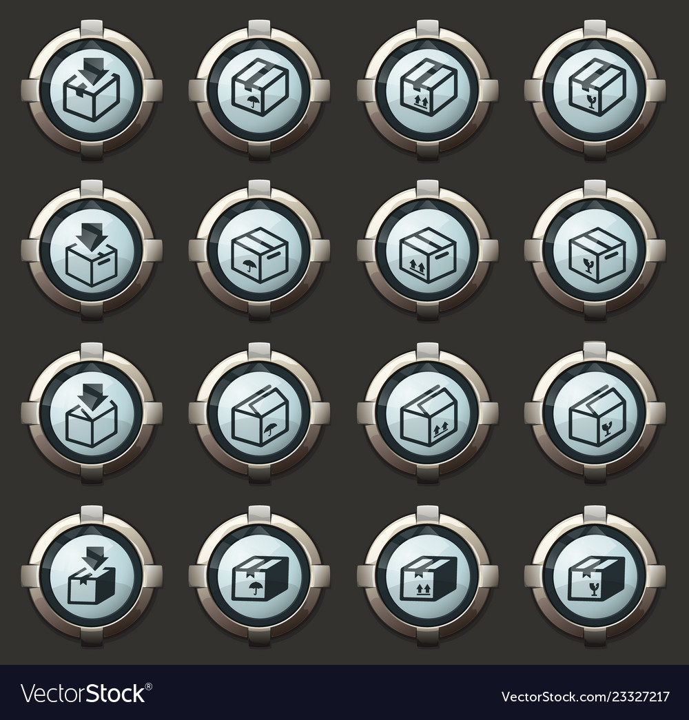 Simple icons set of box
