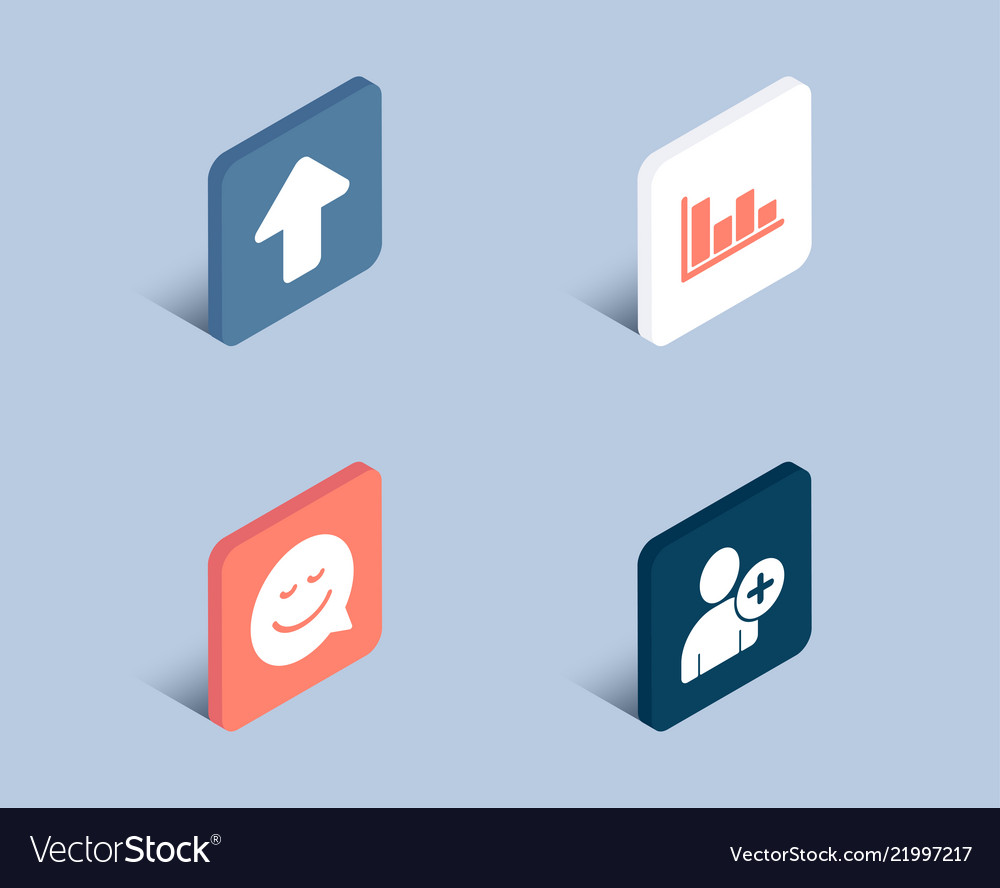 Smile Upload und Histogramm-Symbole hinzufügen Benutzerzeichen vector image Smile Upload und Histogramm-Symbole hinzufügen Benutzerzeichen