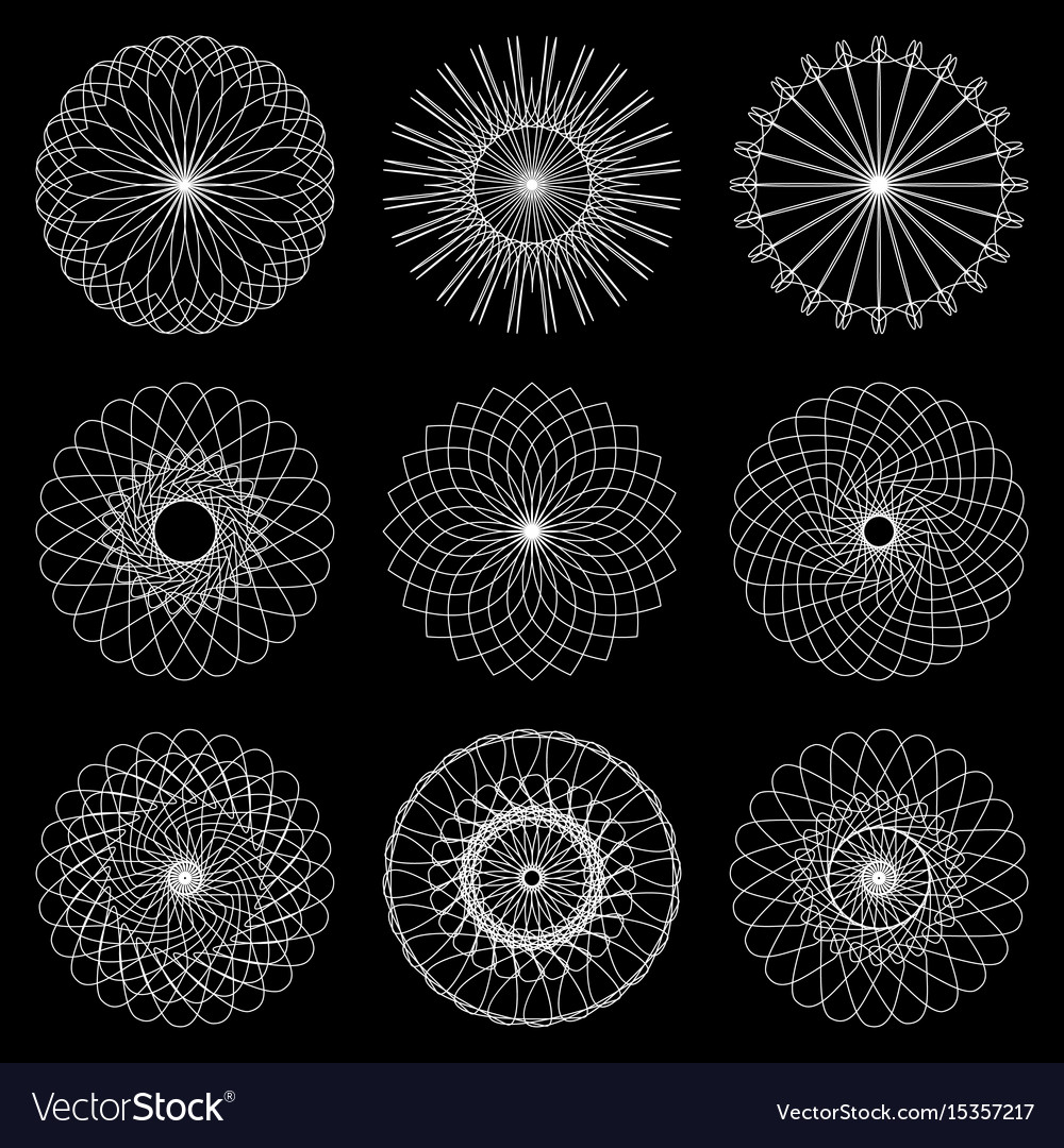 Spirograph Patterns - Black & White