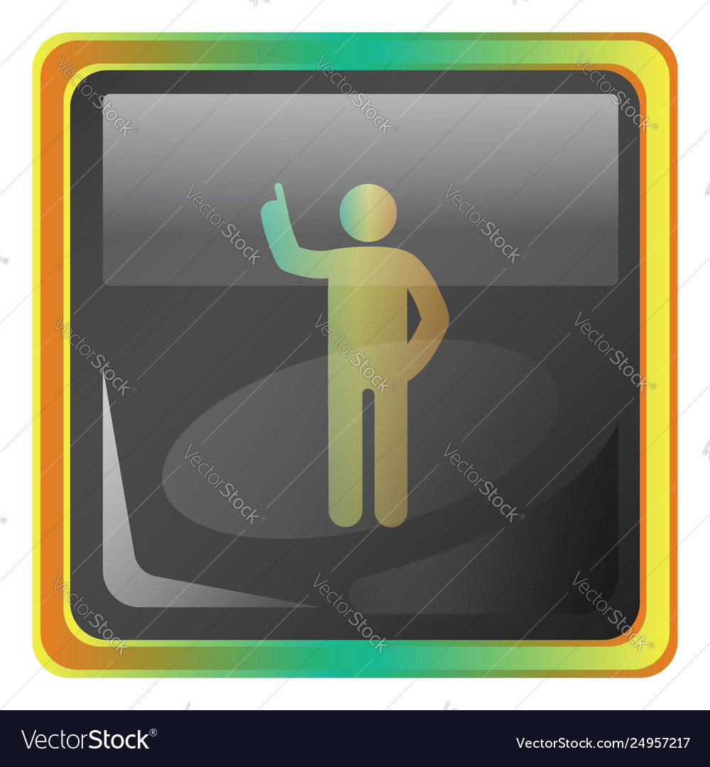 Standing man grey icon with colorful details