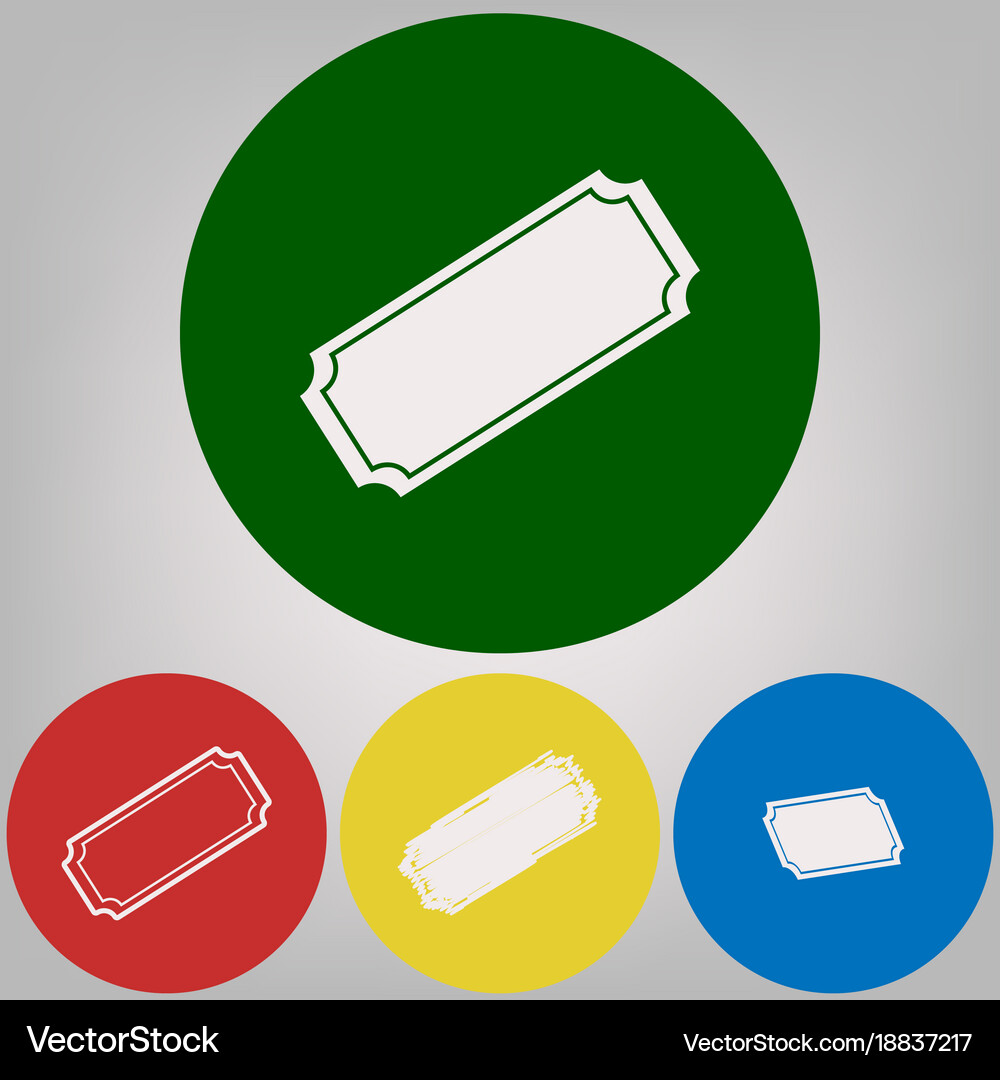 Ticket sign 4 white styles Royalty Free Vector Image