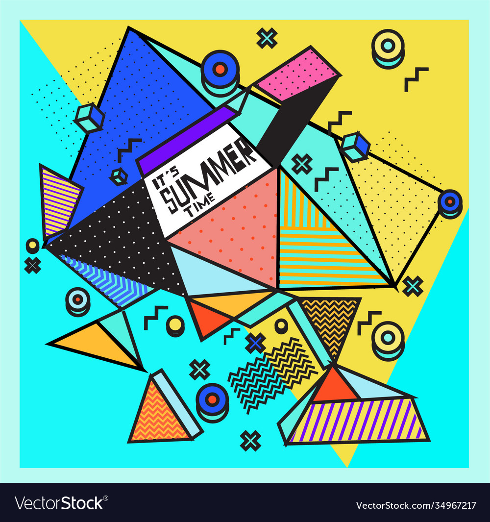 Triangle geometric forms for summer design event vector image Triangle geometric forms for summer design event