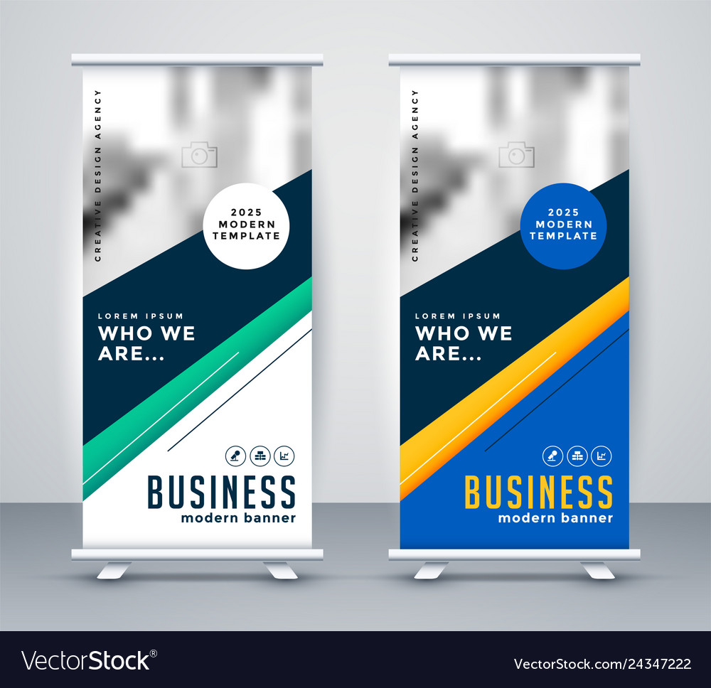 Abstract geometric rollup banner design Royalty Free Vector