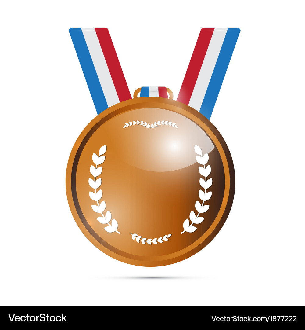 Bronze medal award isolated on white background Vector Image
