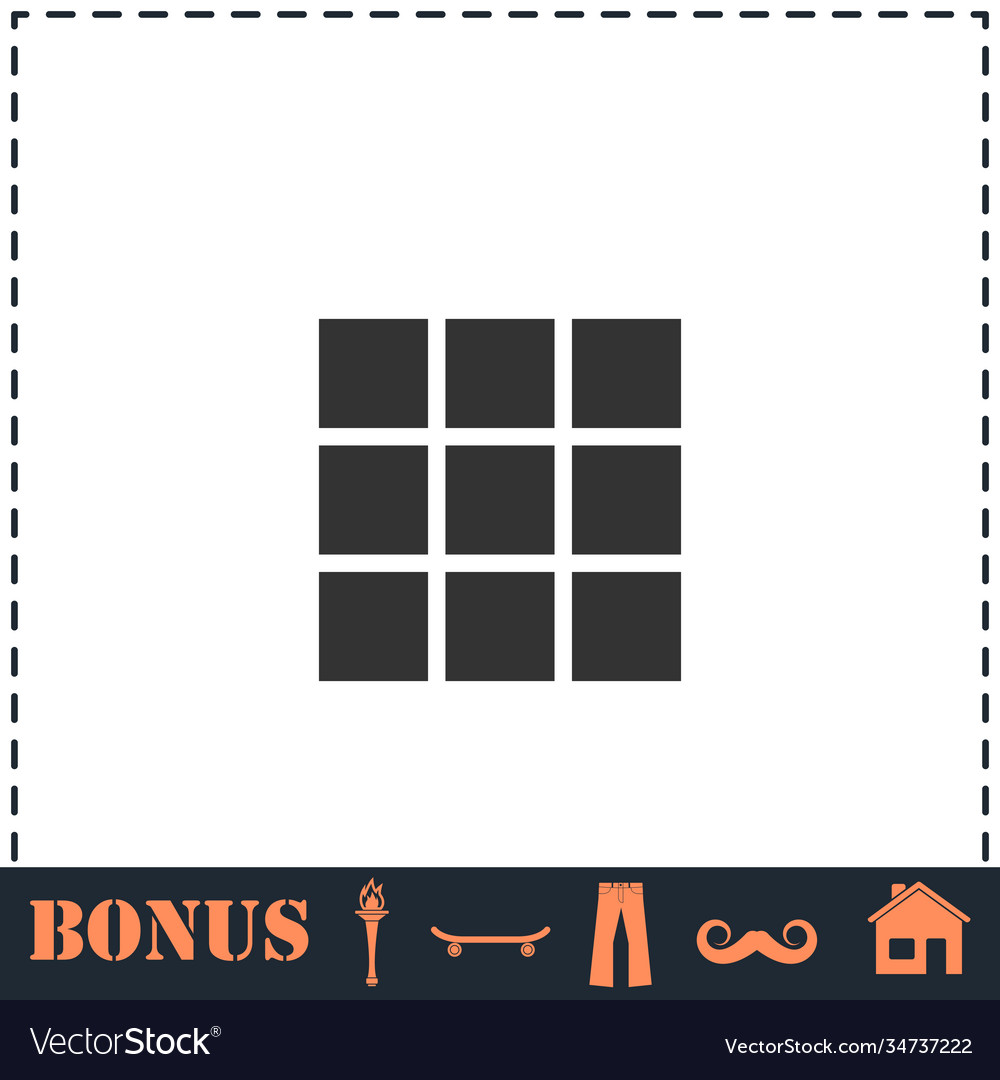 Building block icon flat vector image Building block icon flat