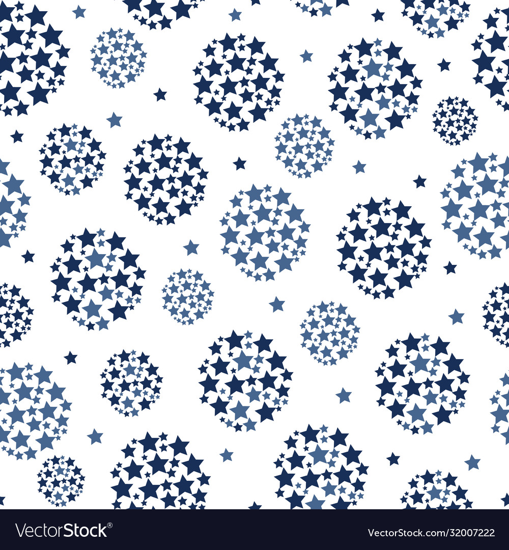 Circle based star seamless pattern vector image Circle based star seamless pattern
