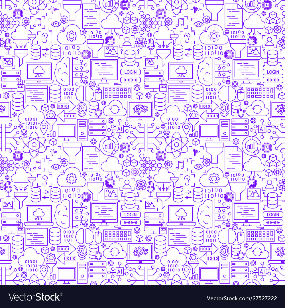 Data Science Line Art Pattern