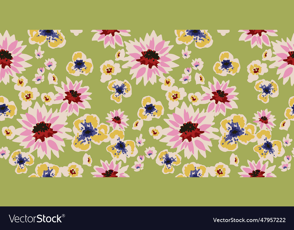 Floral abstract seamless pattern retro flowers