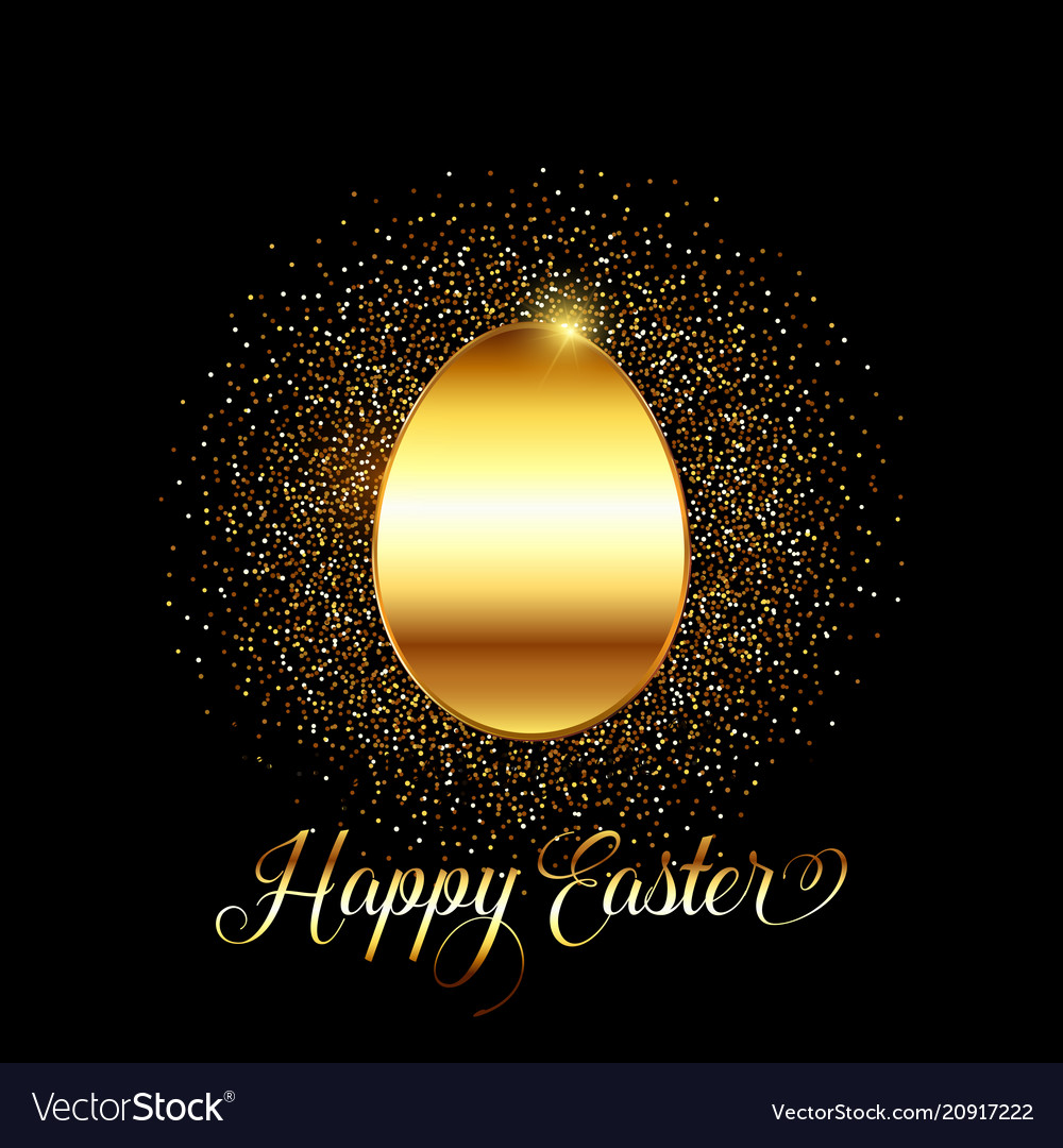 Golden Easter Egg Background Royalty Free Vector Image